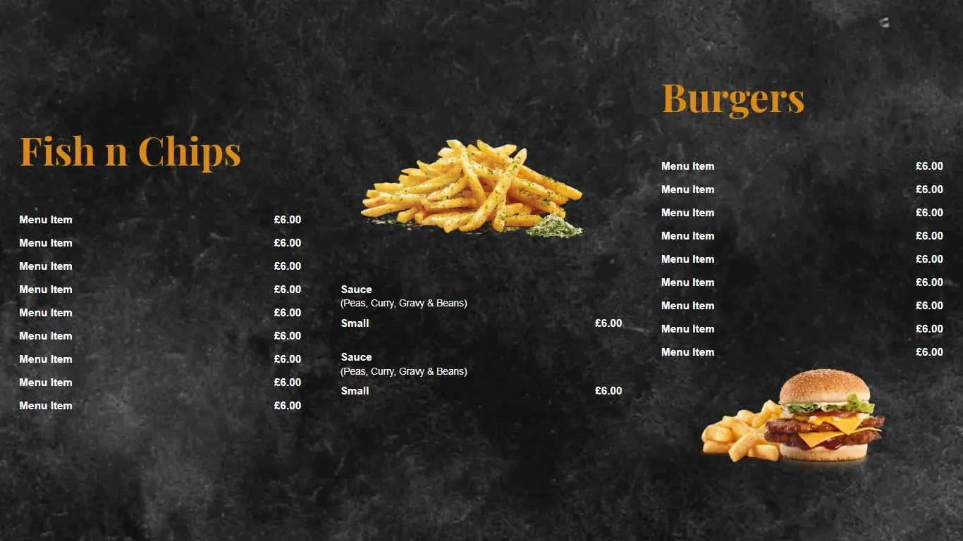 Fast food Digital menu boards